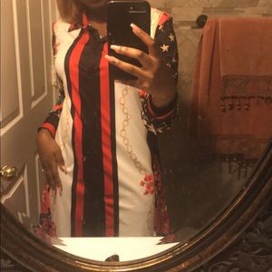 Floral Chain Pattern Dress